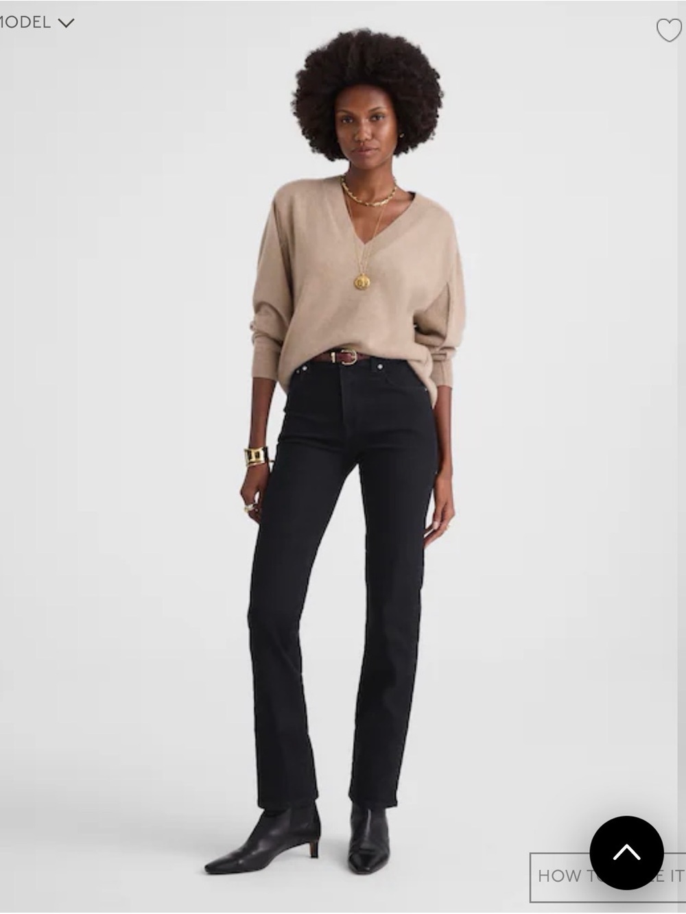 Madewell Black longline Straight-Leg Jeans